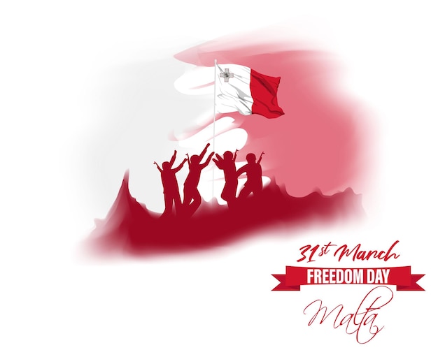 Vector vector illustration for malta freedom day