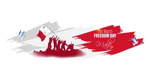 Vector vector illustration for malta freedom day