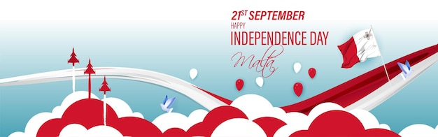 Vector vector illustration of malta independence day social media story feed template
