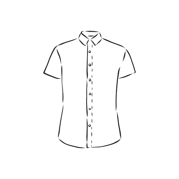 Vettore illustrazione vettoriale di camicia da uomo. davanti . camicia da uomo, illustrazione di schizzo vettoriale