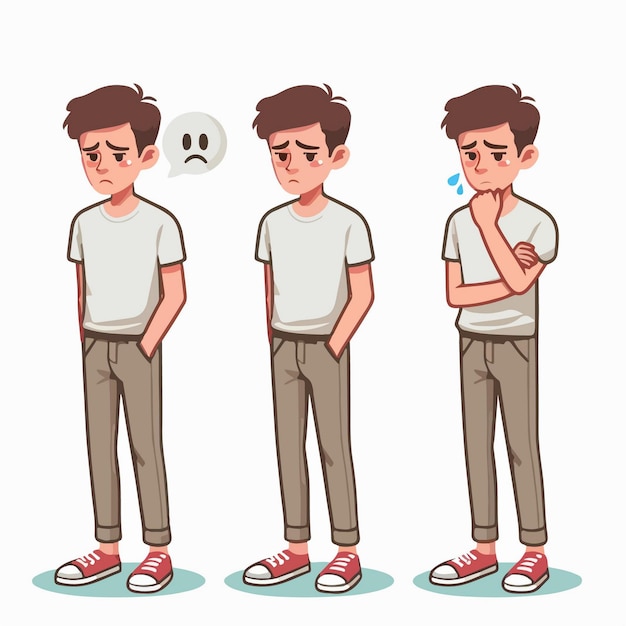 vector illustration of a man worried