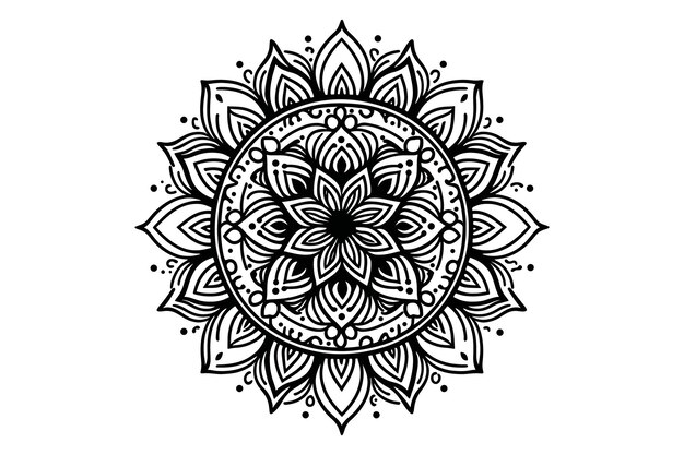 Vector a vector illustration of a mandala with a flower in the center