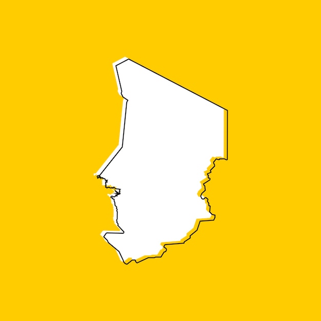 Vector Illustration of the Map of Chad on yellow Background