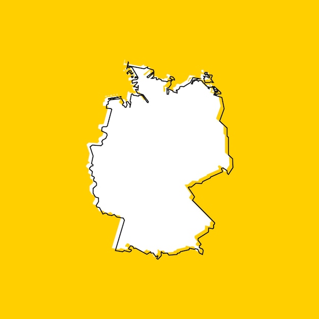 Vector vector illustration of the map of germany on yellow background