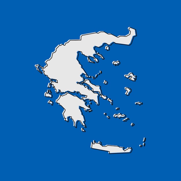 Vector Illustration of the Map of Greece on blue Background