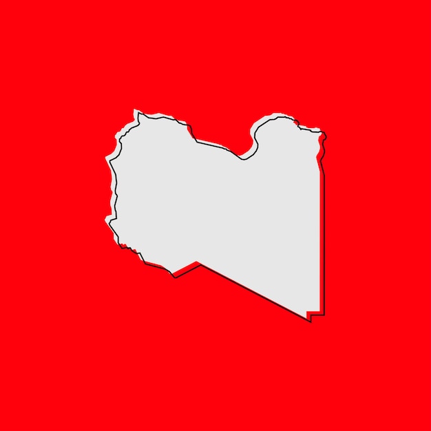 Vector Illustration of the Map of Libya on red Background