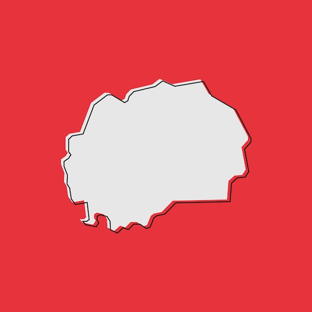 Векторная иллюстрация карты Македонии на красном фоне