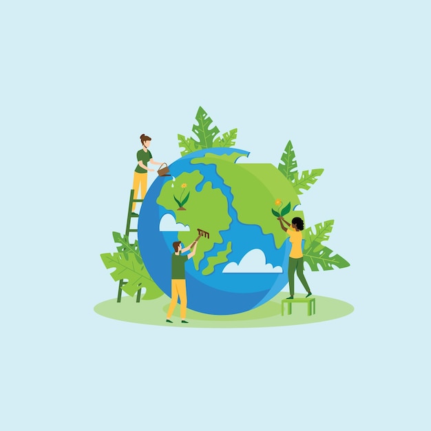vector illustration mapping our world illustrating ecology and environmental systems