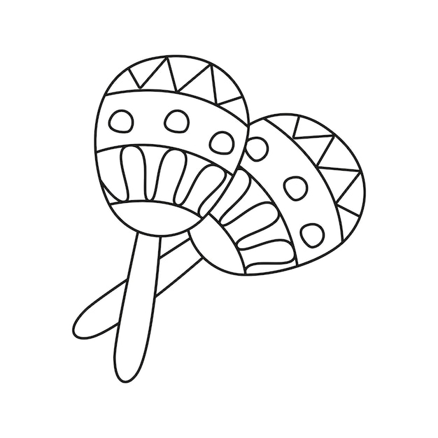 Vector illustration of maracas in doodle style