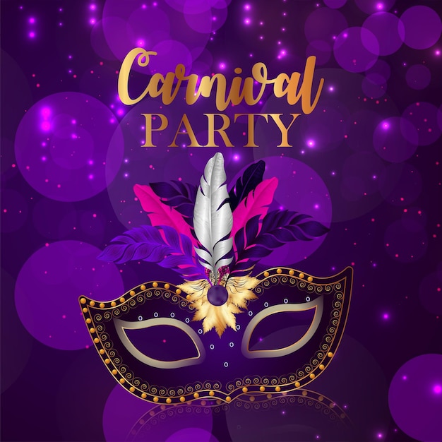 vector illustration of mardi gras brazil festival with creative mask
