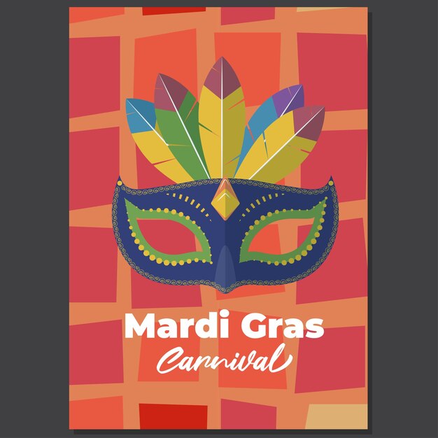 Vector illustration of Mardi Gras carnival celebration banner