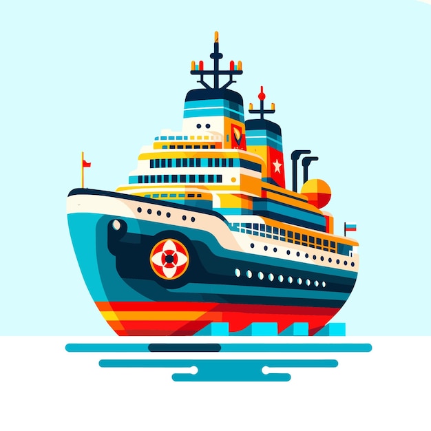 vector illustration of a marine vessel