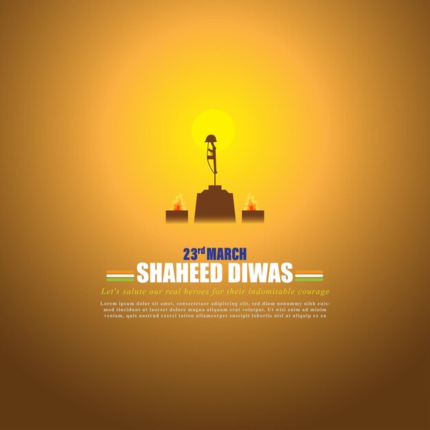 Vector illustration of Martyrs' Day 23rd March banner