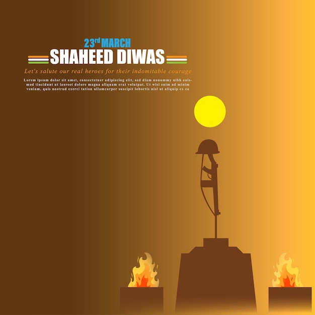 Vector illustration of martyrs' day 23rd march banner