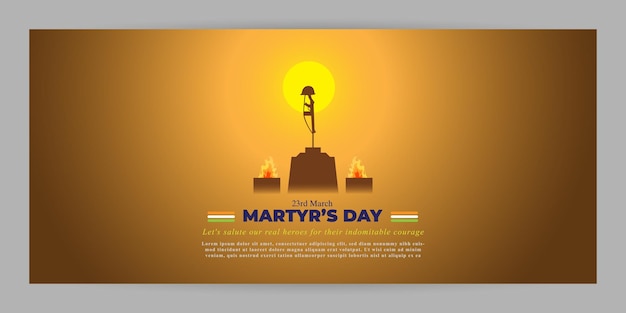 Векторная иллюстрация баннера "День мучеников 23 марта"