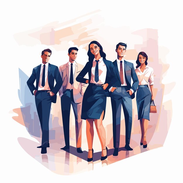 Vector vector illustration material motivational young women and young men business persons