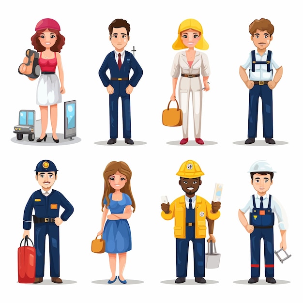 Vector illustration material People set of various occupations and occupations