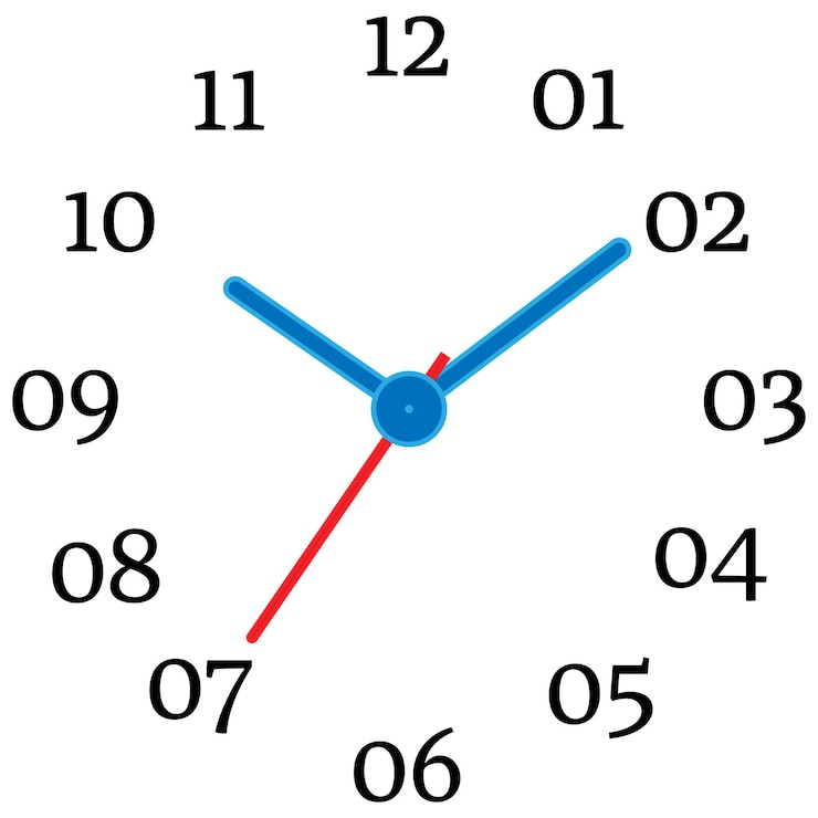 Vector vector illustration of mechanical clock. clock face on white background.