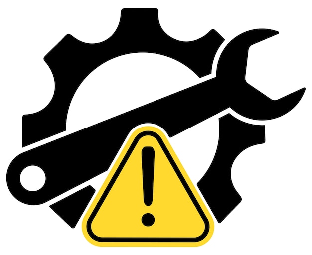 Vector vector illustration mechanical process warning