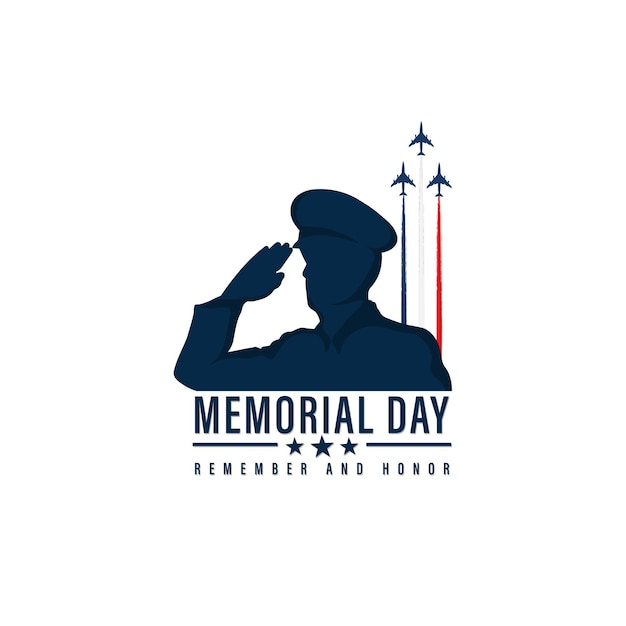 Vector illustration of memorial day background design. remember and honor.