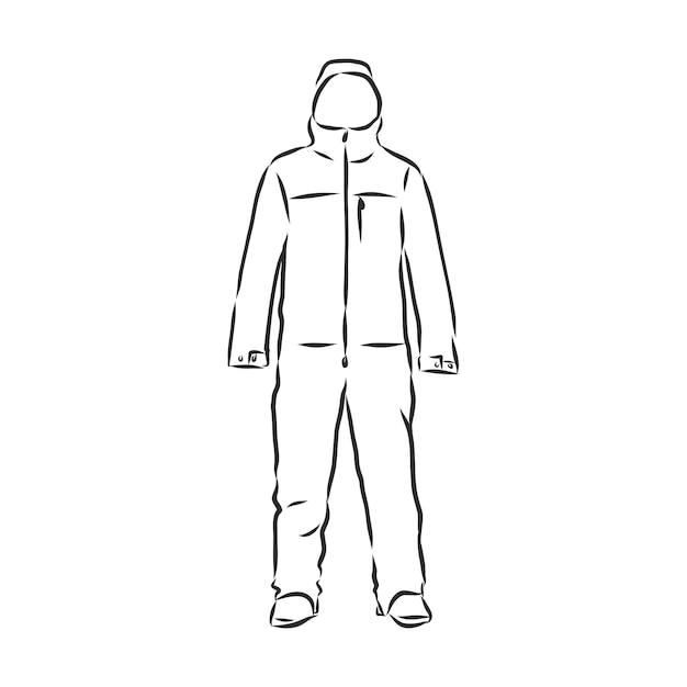 Vector illustration of men's overall. men's overalls vector sketch illustration