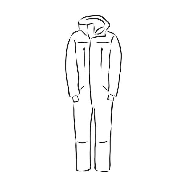 Vector illustration of men's overall. men's overalls vector sketch illustration