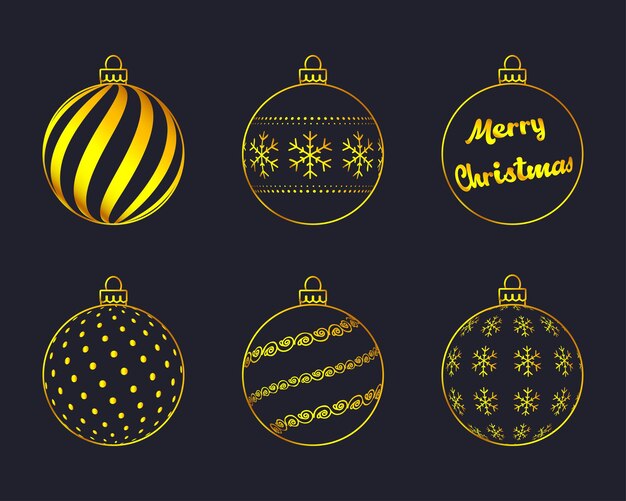 Vector vector illustration of merry christmas decoration balls