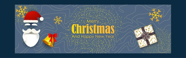 Vector vector illustration of merry christmas and happy new year greeting card