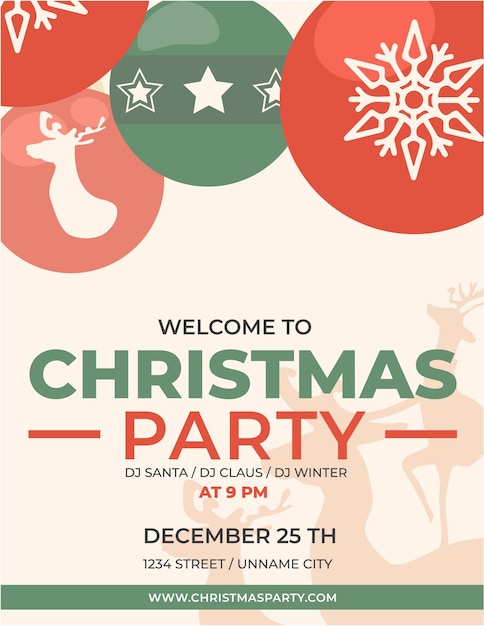 Vector vector illustration of merry christmas party.