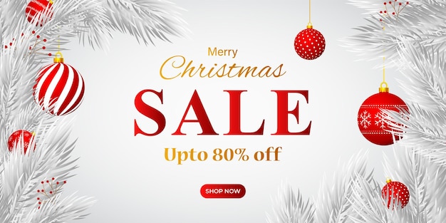 Vector illustration of merry christmas sale banner