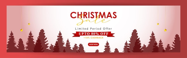 Vector illustration of Merry Christmas Sale banner