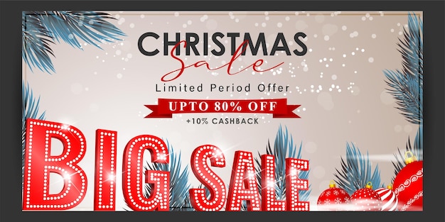 Vector illustration of merry christmas sale banner