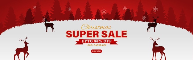 Vector vector illustration of merry christmas sale banner