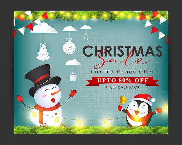 Vector illustration of Merry Christmas Sale banner