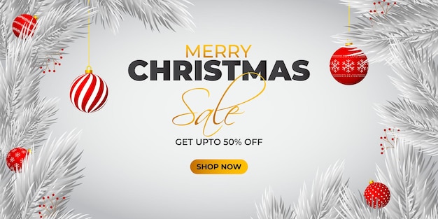 Vector illustration of merry christmas sale banner