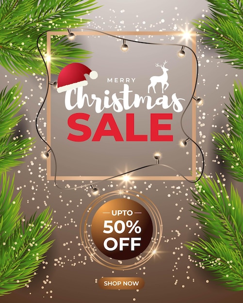 Vector illustration for Merry Christmas Sale banner