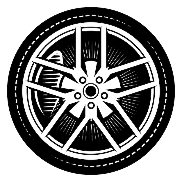 Vector illustration of a metal disk for car wheel Template with inscription