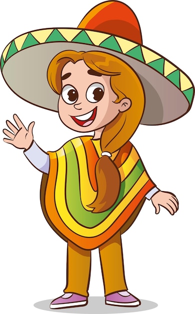 Vettore illustrazione vettoriale di bambini messicani
