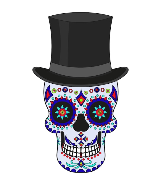 Vector illustration of mexican skull