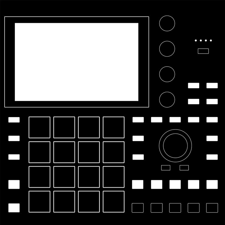 Vector vector illustration of midi production center sampler akai mpc one