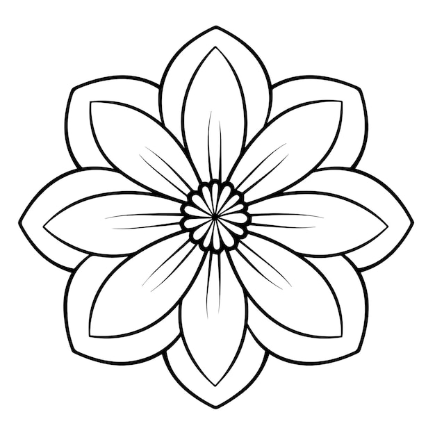 Векторная иллюстрация минималистской иконы цветочного очертания, идеальная для ботанических проектов