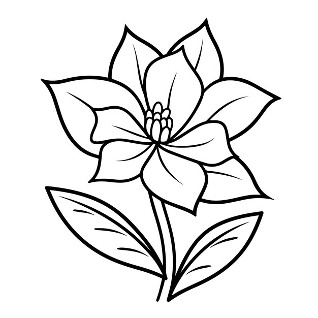 Vector illustration of a minimalist flower outline icon perfect for botanical projects