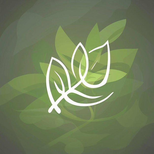 Вектор Иллюстрация векторный минималистский логотип зеленого листа