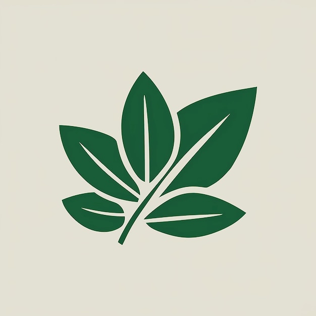 Vector Illustration Minimalist Green Leaf Logo