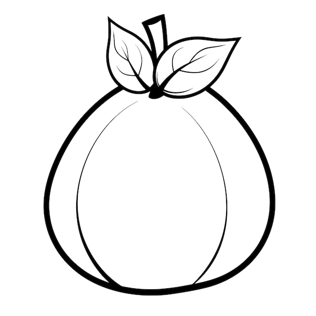 Vector illustration of a minimalist guava outline icon ideal for tropical projects