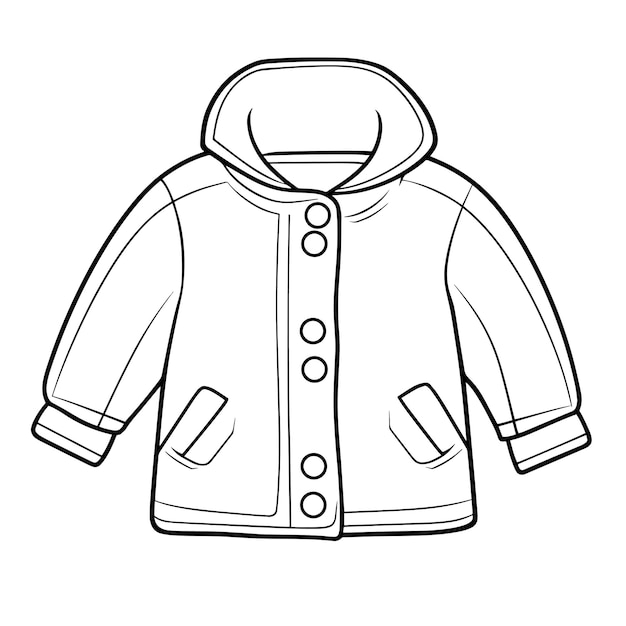 Vector illustration of a minimalist jacket outline icon perfect for outerwear projects