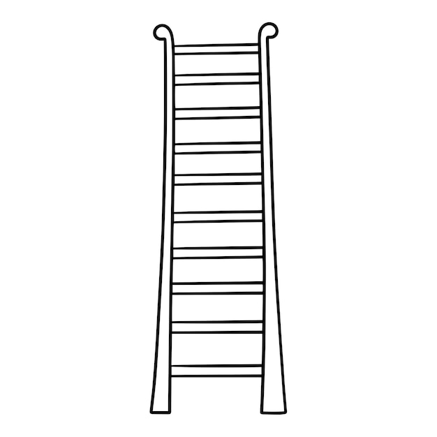 Vector illustration of a minimalist ladder outline icon ideal for home improvement projects