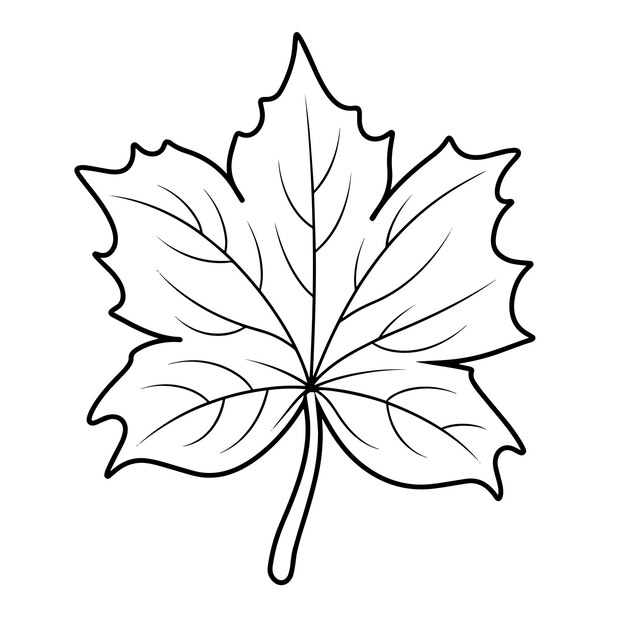 Vector illustration of a minimalist maple leaf outline icon perfect for fall
