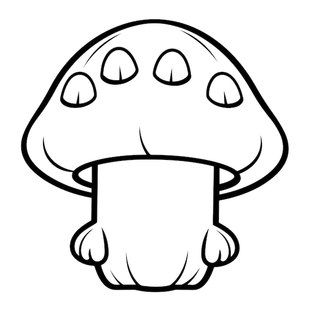 Vector illustration of a minimalist mushroom outline icon ideal for forest themes
