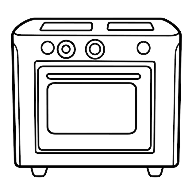 Vector vector illustration of a minimalist oven outline